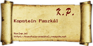 Kopstein Paszkál névjegykártya